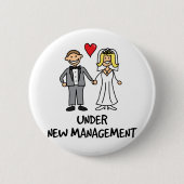 Badge Rond 5 Cm Wedding Couple - Under New Management (Devant)