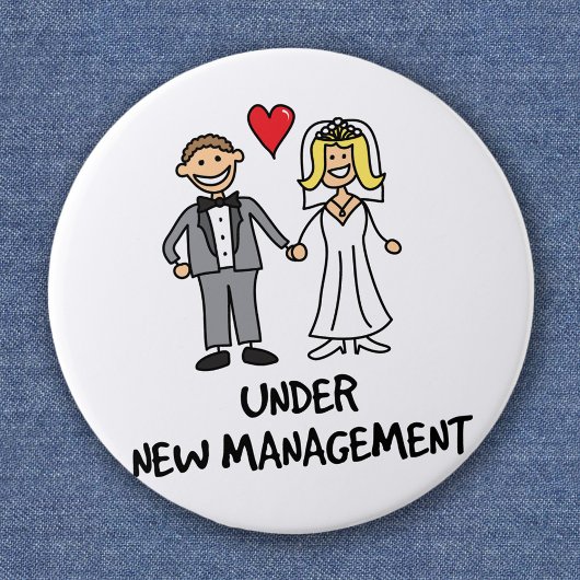 Badge Rond 5 Cm Wedding Couple - Under New Management