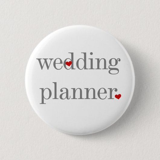Badge Rond 5 Cm Wedding planner gris des textes (Devant)