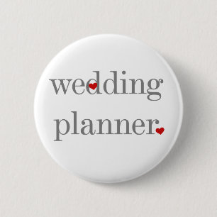 Badge Rond 5 Cm Wedding planner gris des textes