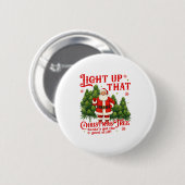 Badge Rond 5 Cm Weed Lover Smoking Light Up Christmas Tree  (Devant & derrière)
