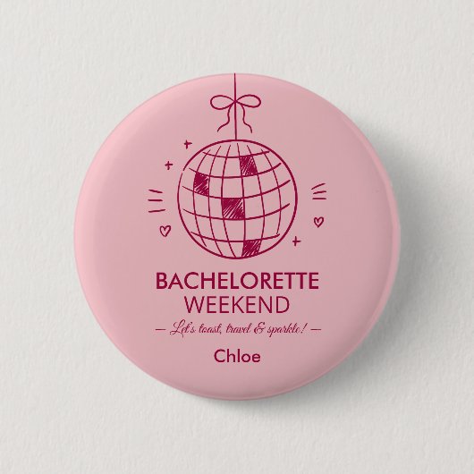 Badge Rond 5 Cm Week-end d'enterrement de vie de jeune fille minim (Devant)