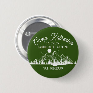 Badge Rond 5 Cm Week-end en camping de luxe fête de l'étudiante au