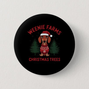 Badge Rond 5 Cm Weenie Fermes Dachshund Arbres de Noël Wiener Chie