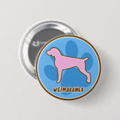 Badge Rond 5 Cm Weimaraner à la mode (Devant & derrière)