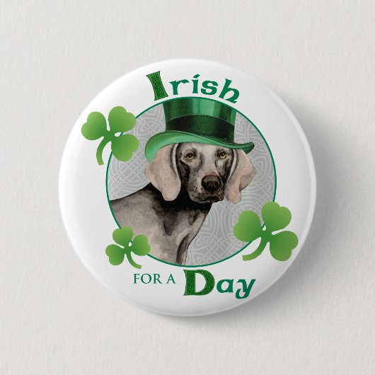 Badge Rond 5 Cm Weimaraner de la Saint Patrick (Devant)