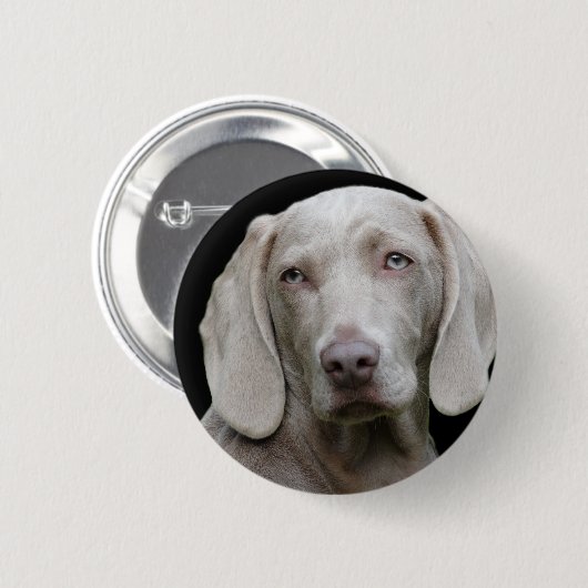 Badge Rond 5 Cm Weimaraner Silver Grey (Devant & derrière)
