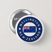 Badge Rond 5 Cm Wellington Nouvelle-Zélande (Devant & derrière)