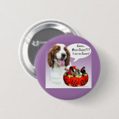 Badge Rond 5 Cm Welsh Springer Spaniel Halloween Candy (Devant & derrière)