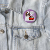 Badge Rond 5 Cm Welsh Springer Spaniel Halloween Candy (En situation)