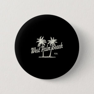 Badge Rond 5 Cm West Palm Beach Floride Vintage les années 70 Palm