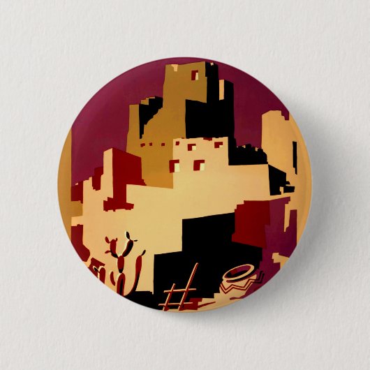 Badge Rond 5 Cm Western Southwest Pueblo WPA National (Devant)