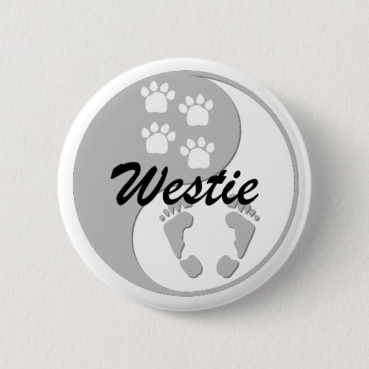 Badge Rond 5 Cm westie de yang de yin (Devant)