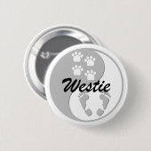 Badge Rond 5 Cm westie de yang de yin (Devant & derrière)