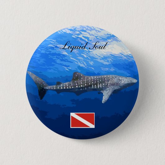 Badge Rond 5 Cm Whale Shark Boton (Devant)