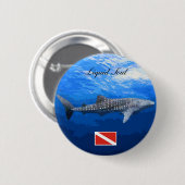 Badge Rond 5 Cm Whale Shark Boton (Devant & derrière)
