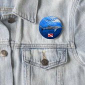 Badge Rond 5 Cm Whale Shark Boton (En situation)