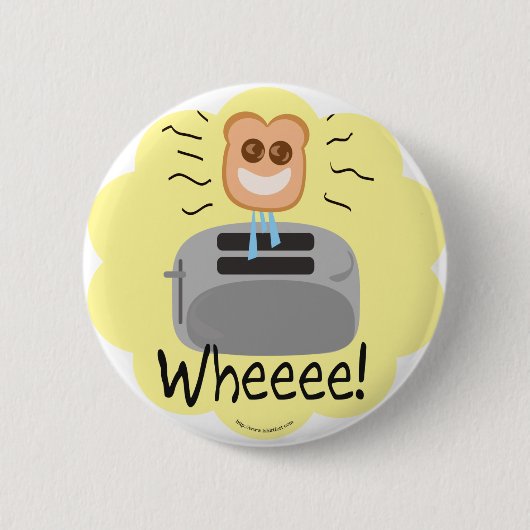 Badge Rond 5 Cm Wheeee ! pain grillé heureux ! (Devant)