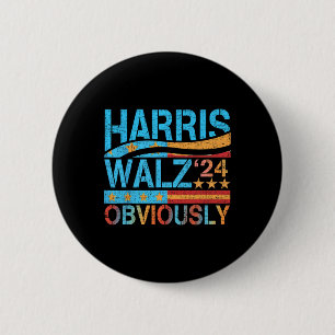 Badge Rond 5 Cm Wheimer Évidemment ! Harris Waltz 2024 Election