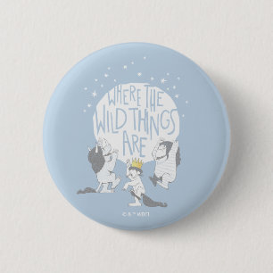 Badge Rond 5 Cm Where The Wild Things Are   Moon & Stars