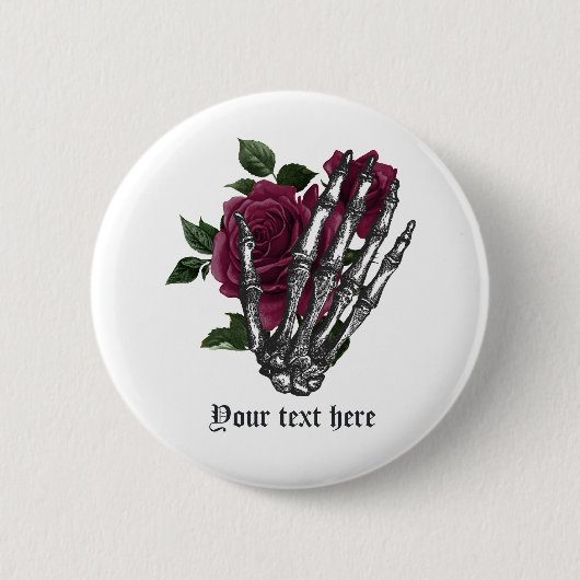Badge Rond 5 Cm Whimsical Bourgogne Floral Gothique (Devant)
