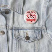 Badge Rond 5 Cm Whimsical Love : Be My Valentine Button (En situation)
