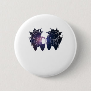 Badge Rond 5 Cm Whimsigoth Starry Nuit Sun Moon Witchy Classic