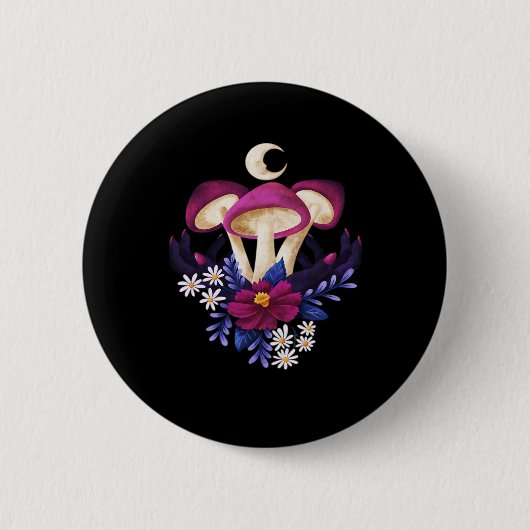 Badge Rond 5 Cm Whimsigothique Champignons Classique (Devant)