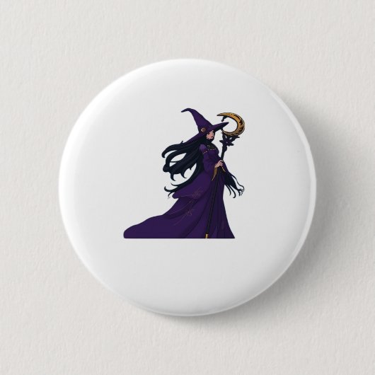 Badge Rond 5 Cm Whimsigothique Lune sorcière (Devant)