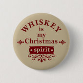 Badge Rond 5 Cm Whiskey est mon esprit de Noël (Devant)