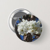 Badge Rond 5 Cm White Blossoms II (Devant & derrière)