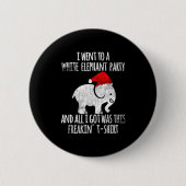 Badge Rond 5 Cm White Elephant Christmas Fun Gift Exchange Contest (Devant)