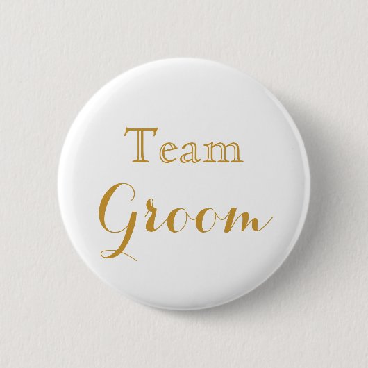 Badge Rond 5 Cm White Gold Mariage Team Groom (Devant)