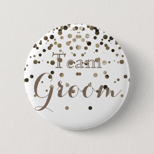 Badge Rond 5 Cm White Gold Parties scintillant Faux Foil Mariage T (Devant)