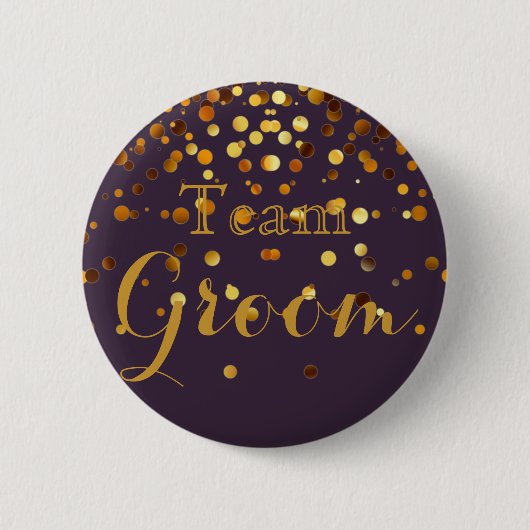 Badge Rond 5 Cm White Gold Parties scintillant Faux Foil Mariage T (Devant)