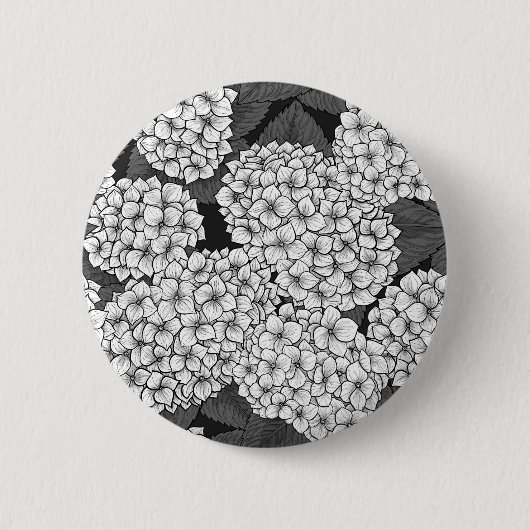 Badge Rond 5 Cm White hydrangea (Devant)