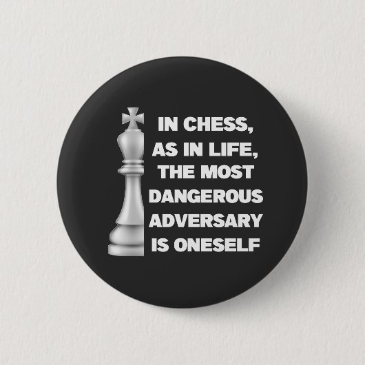 Badge Rond 5 Cm White King Chess Pièce Sagdom Power Stratégie (Devant)