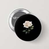 Badge Rond 5 Cm White Rose Graphic  (Devant & derrière)