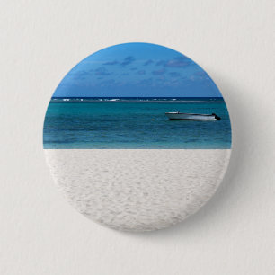 Badge Rond 5 Cm White Sand beach of Malope Flac Mauritius overloo
