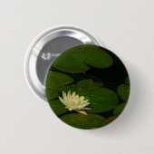 Badge Rond 5 Cm White Waterlily I Peaceful (Devant & derrière)