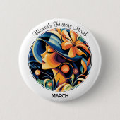 Badge Rond 5 Cm White Women's History Month (Devant)