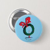 Badge Rond 5 Cm Who Peeking Through Christmas Wreath (Devant & derrière)