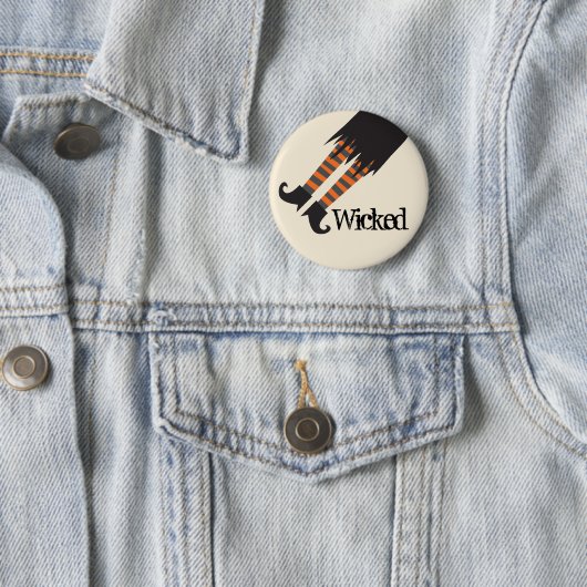 Badge Rond 5 Cm Wicked Witch Funny Halloween (En situation)