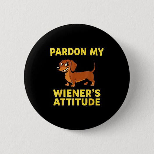 Badge Rond 5 Cm Wiener Dog Dachshund  (Devant)