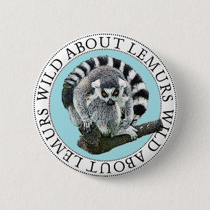 Badge Rond 5 Cm Wild About Lemurs