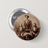 Badge Rond 5 Cm Wild Bill Hickok - le Texas Jack - Buffalo Bill (Devant & derrière)