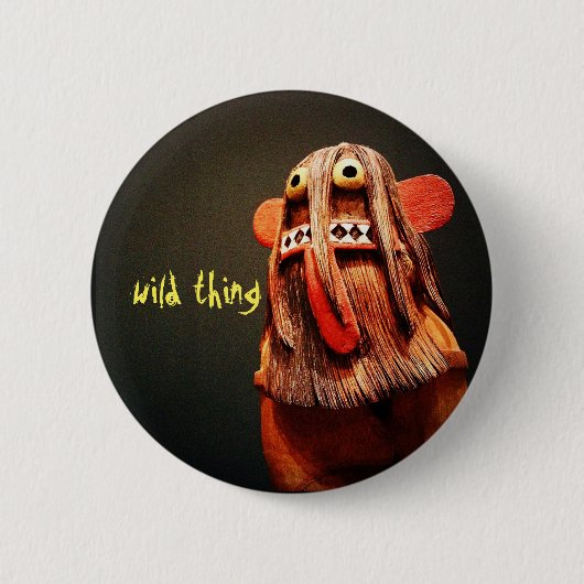 Badge Rond 5 Cm Wild Thing Poupée Kachina Visage photo mignon Amus (Devant)
