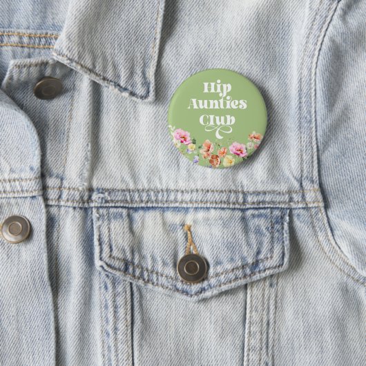 Badge Rond 5 Cm Wildflower auntie to be (En situation)