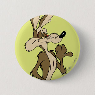 Badge Rond 5 Cm WILE E. COYOTE™ A L'AIR Fier