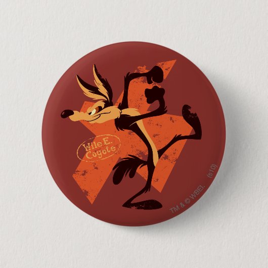 Badge Rond 5 Cm WILE E. COYOTE™ Préparation À L'Exécution (Devant)